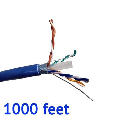 Micro Connectors Micro Connectors TR4-560SH-BL 1000 ft. Solid Shielded STP CAT6 Bulk Ethernet Cable - Blue TR4-560SH-BL